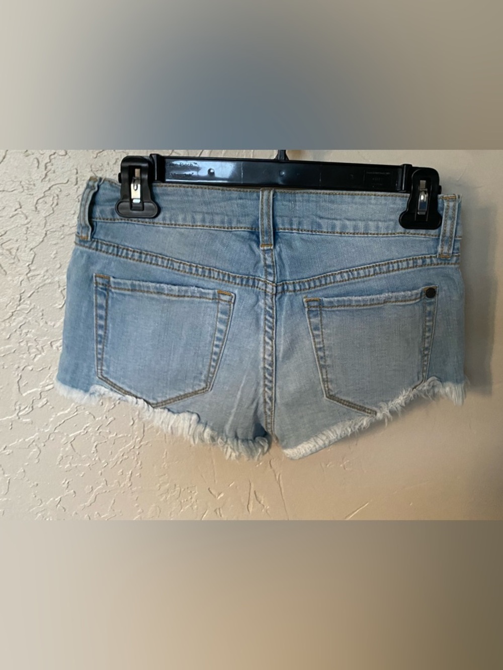 Roxy Light Blue Denim Shorts with Pink Pattern - Picture 2 of 3